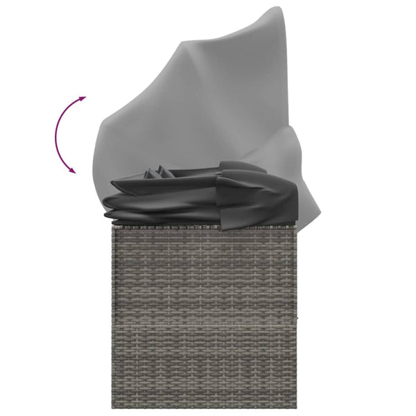 Outdoor Loungebett mit Dach Grau