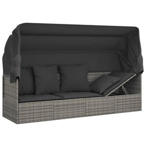 Outdoor Loungebett mit Dach Grau