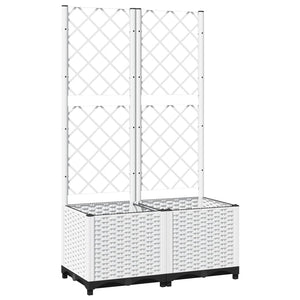 Pflanzkübel mit Rankgitter Weiß 80x40x136 cm PP