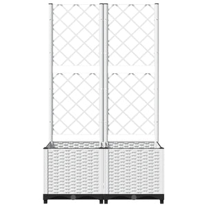 Pflanzkübel mit Rankgitter Weiß 80x40x136 cm PP