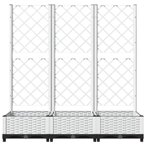 Garten-Pflanzgefäß mit Spalier Weiß 120 x 40 x 121,5 cm PP