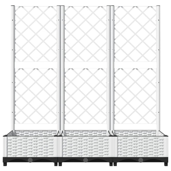 Garten-Pflanzgefäß mit Spalier Weiß 120 x 40 x 121,5 cm PP