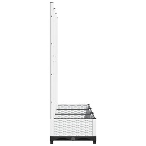 Garten-Pflanzgefäß mit Spalier Weiß 120 x 40 x 121,5 cm PP