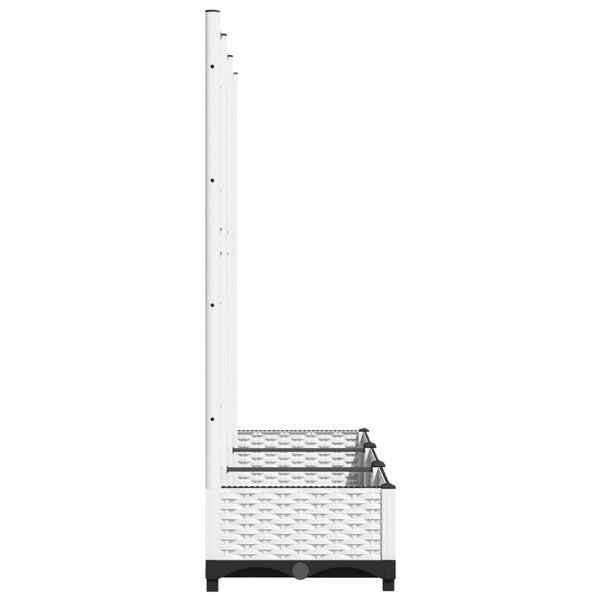 Garten-Pflanzgefäß mit Spalier Weiß 120 x 40 x 121,5 cm PP