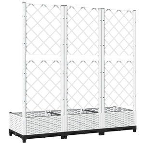 Garten-Pflanzgefäß mit Spalier Weiß 120 x 40 x 121,5 cm PP