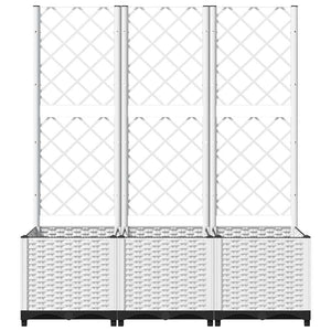 Pflanzkübel mit Rankgitter Weiß 120x40x136 cm PP