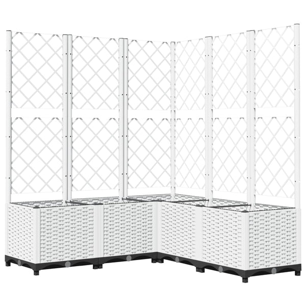 Pflanzkübel mit Rankgitter Weiß 120x120x136 cm PP