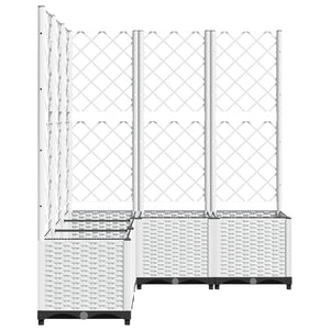 Pflanzkübel mit Rankgitter Weiß 120x120x136 cm PP