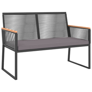 4-tlg. Garten Lounge Set Schwarz mit Kissen
