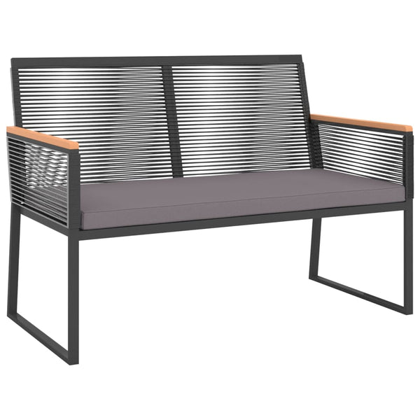 4-tlg. Garten Lounge Set Schwarz mit Kissen