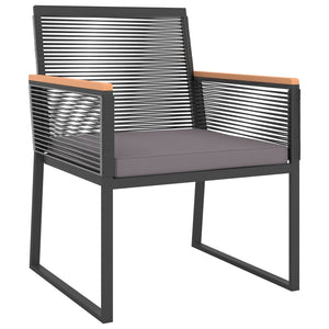 4-tlg. Garten Lounge Set Schwarz mit Kissen