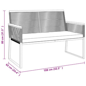4-tlg. Garten Lounge Set Schwarz mit Kissen