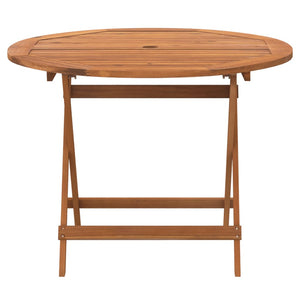 vidaXL Folding Garden Table Ø 90x75 cm Solid Acacia Wood