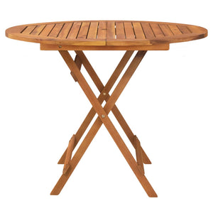 vidaXL Folding Garden Table Ø 90x75 cm Solid Acacia Wood