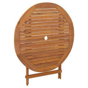vidaXL Folding Garden Table Ø 90x75 cm Solid Acacia Wood