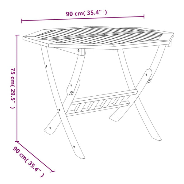 Klappbarer Gartentisch Akazie 90x75 cm