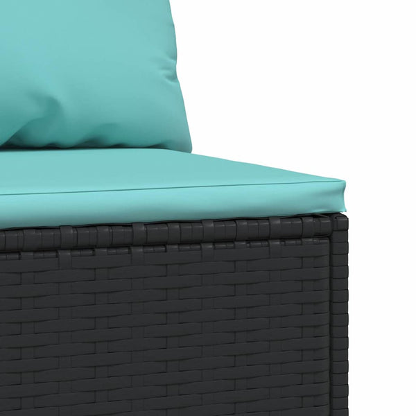 Poly Rattan Garten Mittelsofas mit Kissen, 2er-Set