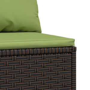 Garten Mittelsofas mit Kissen Braun Poly Rattan 2er Set