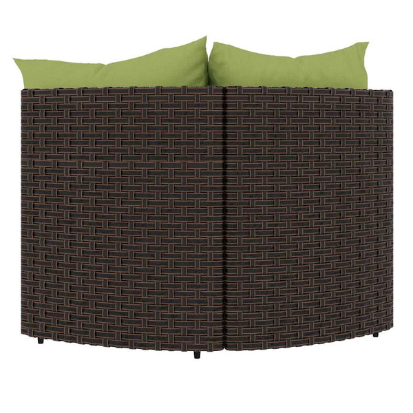 Garten Ecksofa Set Braun Poly Rattan