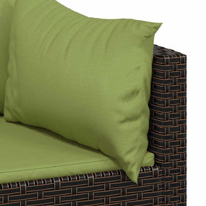 Garten Ecksofa Set Braun Poly Rattan