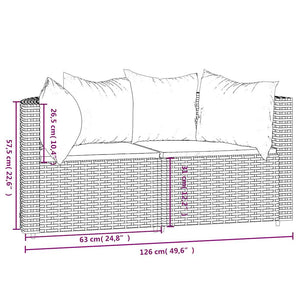 Garten Ecksofa Set Braun Poly Rattan