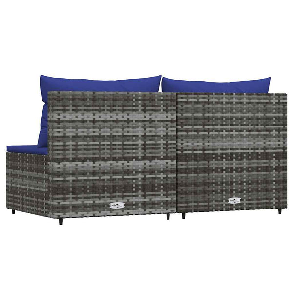 Garten Mittelsofas mit Kissen, 2er Set