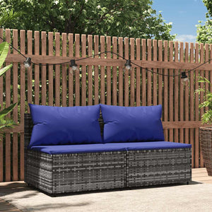 Garten Mittelsofas mit Kissen, 2er Set