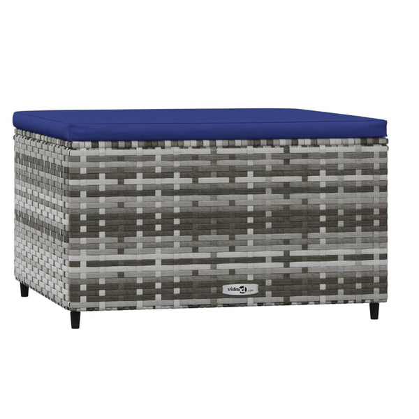 vidaXL Tabourets de jardin avec coussins 2 pcs Gris Résine tressée