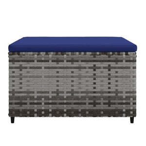 vidaXL Tabourets de jardin avec coussins 2 pcs Gris Résine tressée