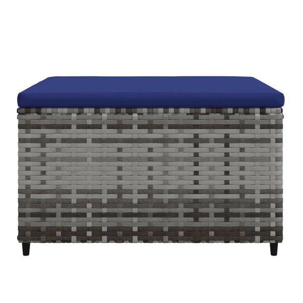 vidaXL Tabourets de jardin avec coussins 2 pcs Gris Résine tressée