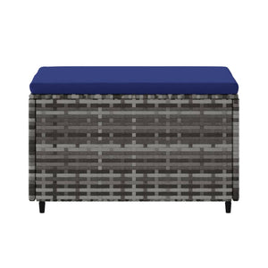 vidaXL Tabourets de jardin avec coussins 2 pcs Gris Résine tressée
