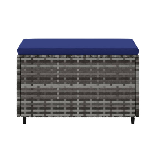 vidaXL Tabourets de jardin avec coussins 2 pcs Gris Résine tressée