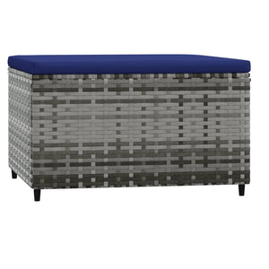 vidaXL Tabourets de jardin avec coussins 2 pcs Gris Résine tressée