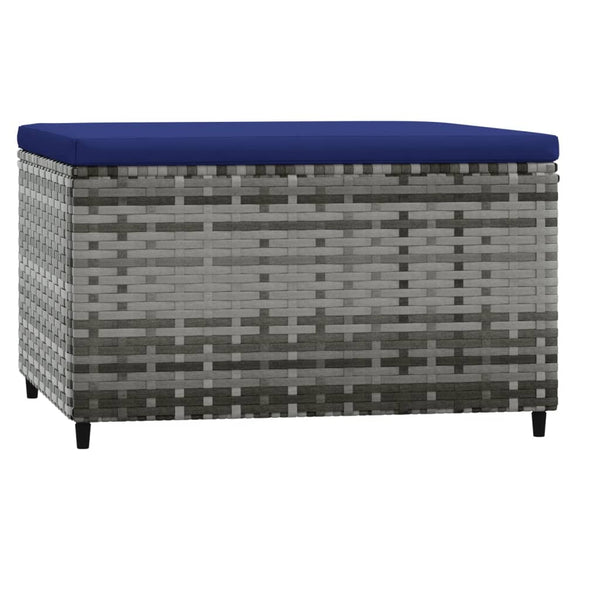 vidaXL Tabourets de jardin avec coussins 2 pcs Gris Résine tressée
