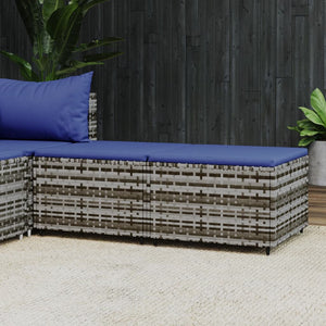 vidaXL Tabourets de jardin avec coussins 2 pcs Gris Résine tressée