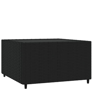 vidaXL Table basse de jardin carrée noire 50x50x30 cm en résine tressée