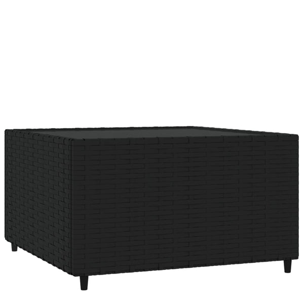 vidaXL Table basse de jardin carrée noire 50x50x30 cm en résine tressée