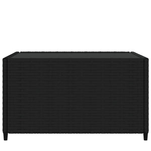 vidaXL Table basse de jardin carrée noire 50x50x30 cm en résine tressée