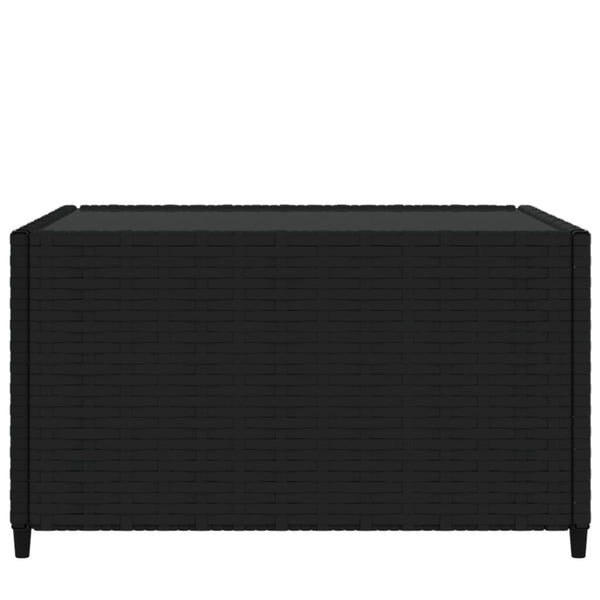 vidaXL Table basse de jardin carrée noire 50x50x30 cm en résine tressée