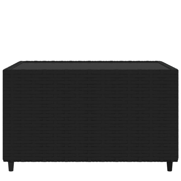 vidaXL Table basse de jardin carrée noire 50x50x30 cm en résine tressée