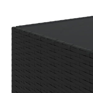 vidaXL Table basse de jardin carrée noire 50x50x30 cm en résine tressée