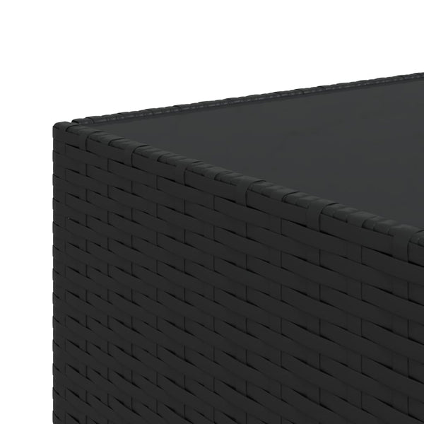 vidaXL Table basse de jardin carrée noire 50x50x30 cm en résine tressée