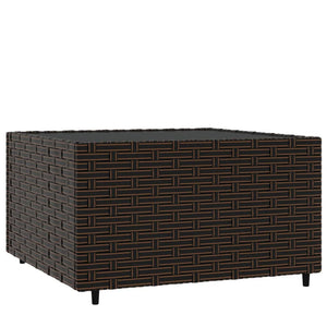 vidaXL Table basse de jardin carrée marron 50x50x30 cm en résine tressée