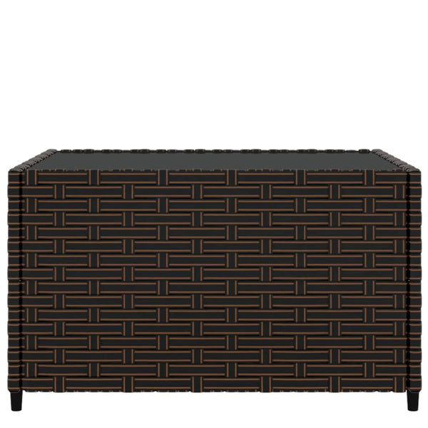 vidaXL Table basse de jardin carrée marron 50x50x30 cm en résine tressée