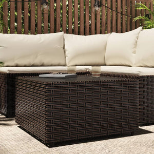 vidaXL Table basse de jardin carrée marron 50x50x30 cm en résine tressée