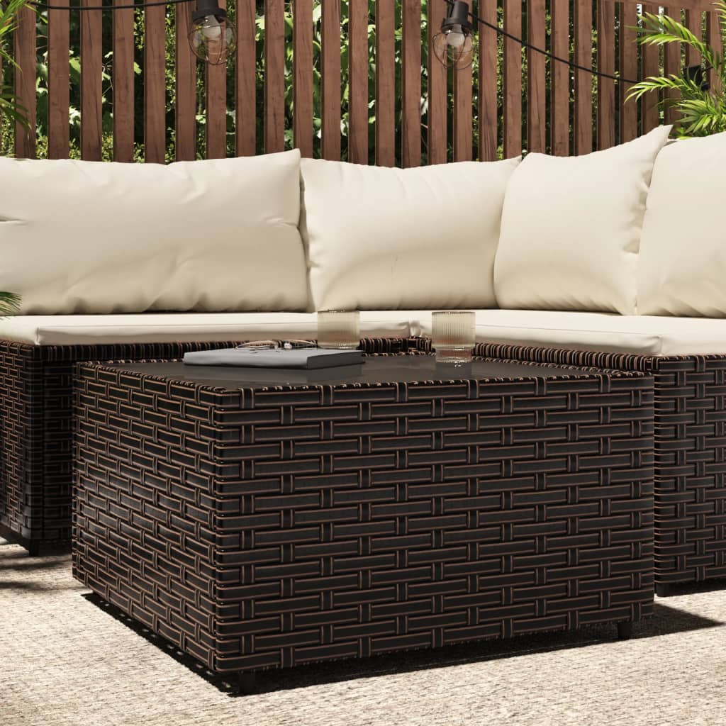 vidaXL Table basse de jardin carrée marron 50x50x30 cm en résine tressée