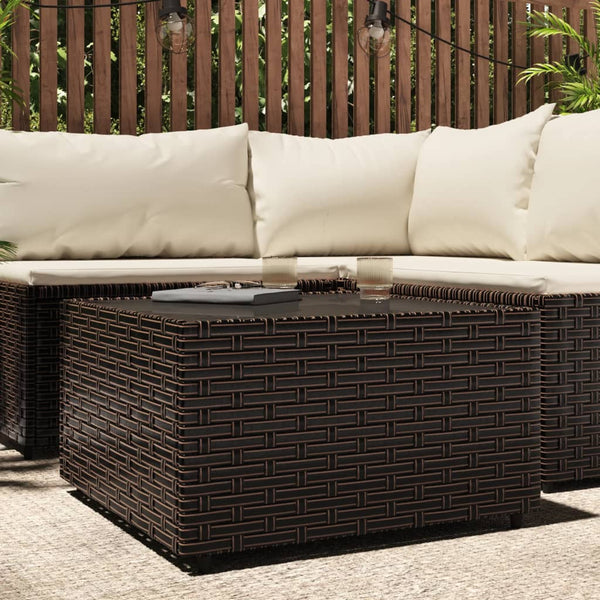 vidaXL Table basse de jardin carrée marron 50x50x30 cm en résine tressée