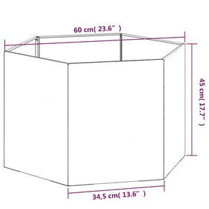 Rostiger Pflanzkübel Cortenstahl 60x60x45cm