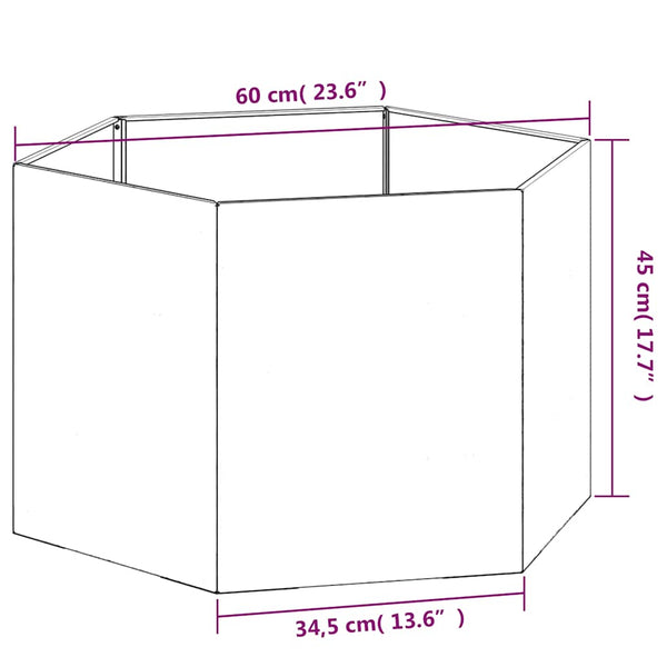 Rostiger Pflanzkübel Cortenstahl 60x60x45cm