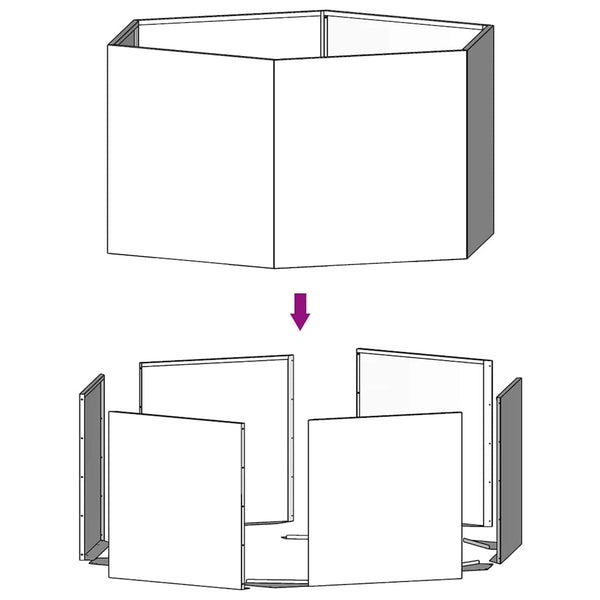 Cortenstahl Pflanzkübel Rostig 90x90x45cm